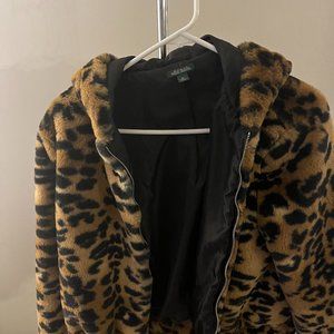 Furry Leopard Jacket with hooded ears